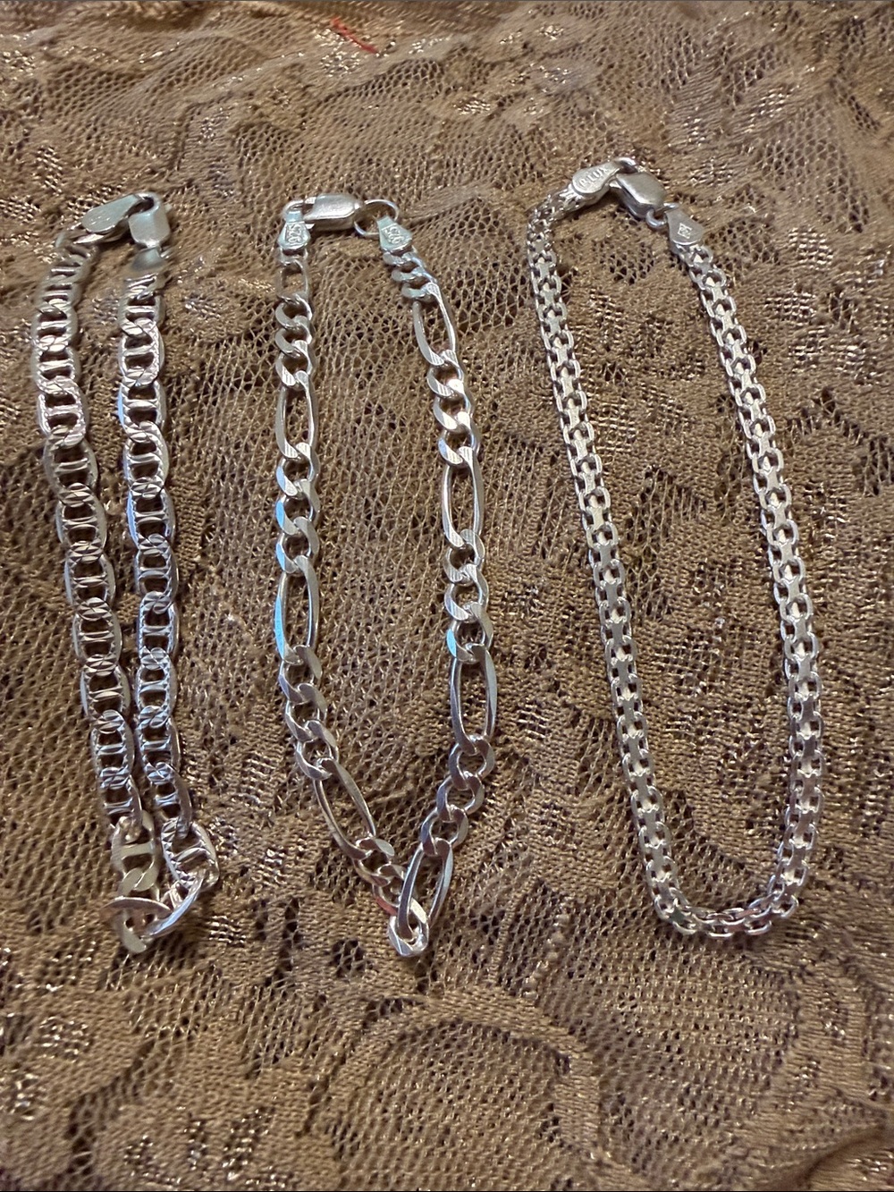 Sterling Silver Bracelet Trio - Shiny Silver Links Gorgeous together!